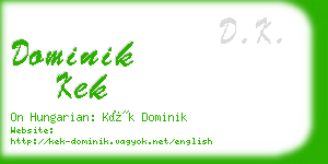 dominik kek business card